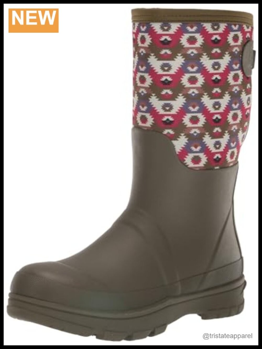 Waterproof Mid-Calf Winter Rain Boots with Faux Fur Lining and Buckle Accent